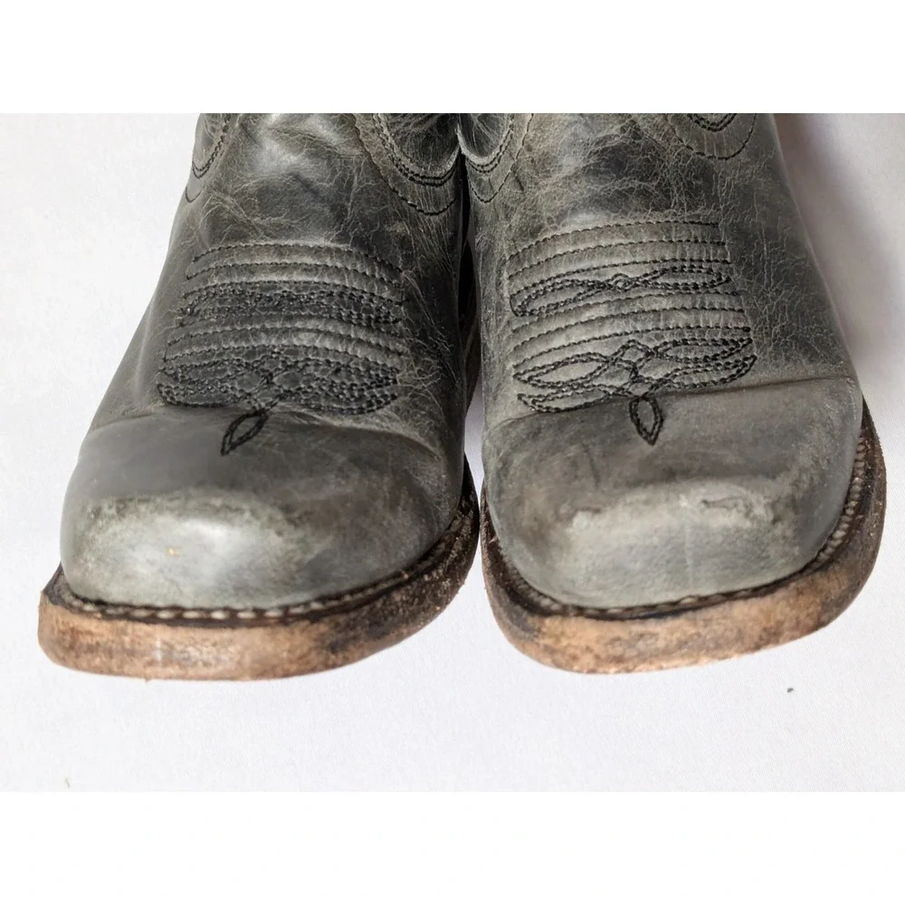 Corral Western Leather Cowboy Boots Gray - Boys Size 9‎ 1/2